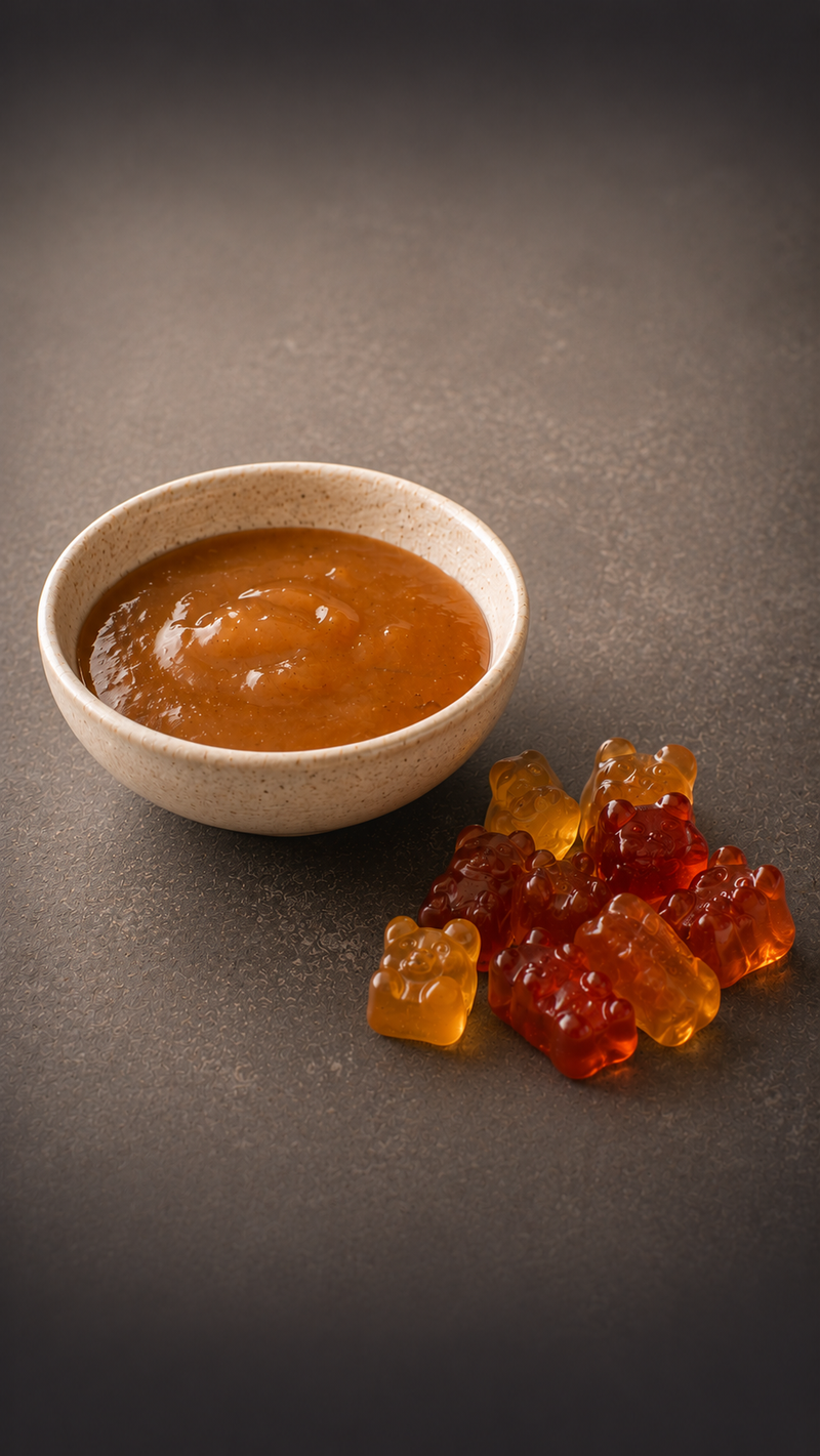 <p><strong>Warm </strong>rührst du sie in Suppen, Saucen und Bratensauce ein. <strong>Kalt </strong>lässt du damit Desserts, Gummibärchen und Sülze fest werden. Jeder Esslöffel bringt dabei 9,1 g <strong>Kollagenprotein</strong> mit.</p>