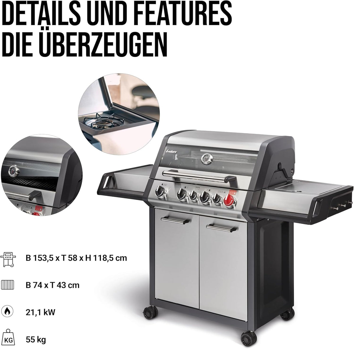 Gasgrill MONROE PRO 4 SIK TURBO