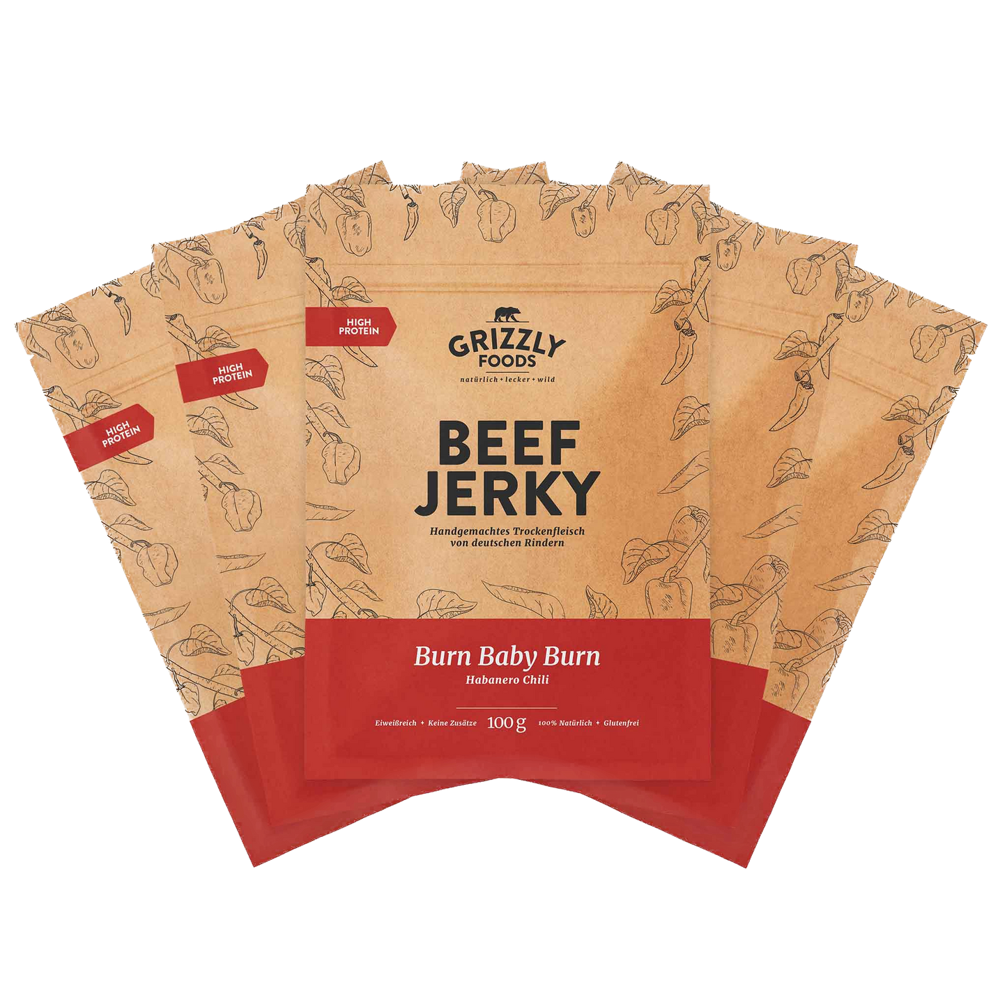 Grizzly Foods » Beef Jerky » 5x Sets