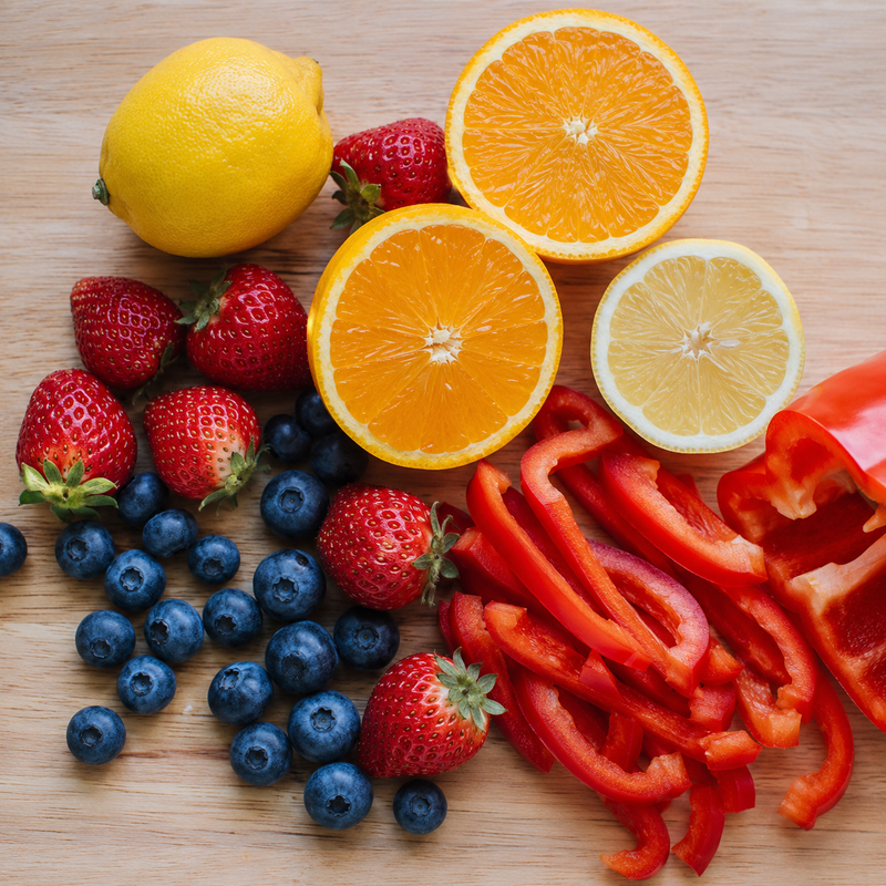 <p>A menudo solo uno <strong>minidosis</strong> Además, lo suficiente como para poder anunciarlo con esa afirmación. Nosotros no hacemos eso. La mejor manera de obtener vitamina C es fresca.<br/><strong>Cítricos, bayas, pimientos</strong></p>