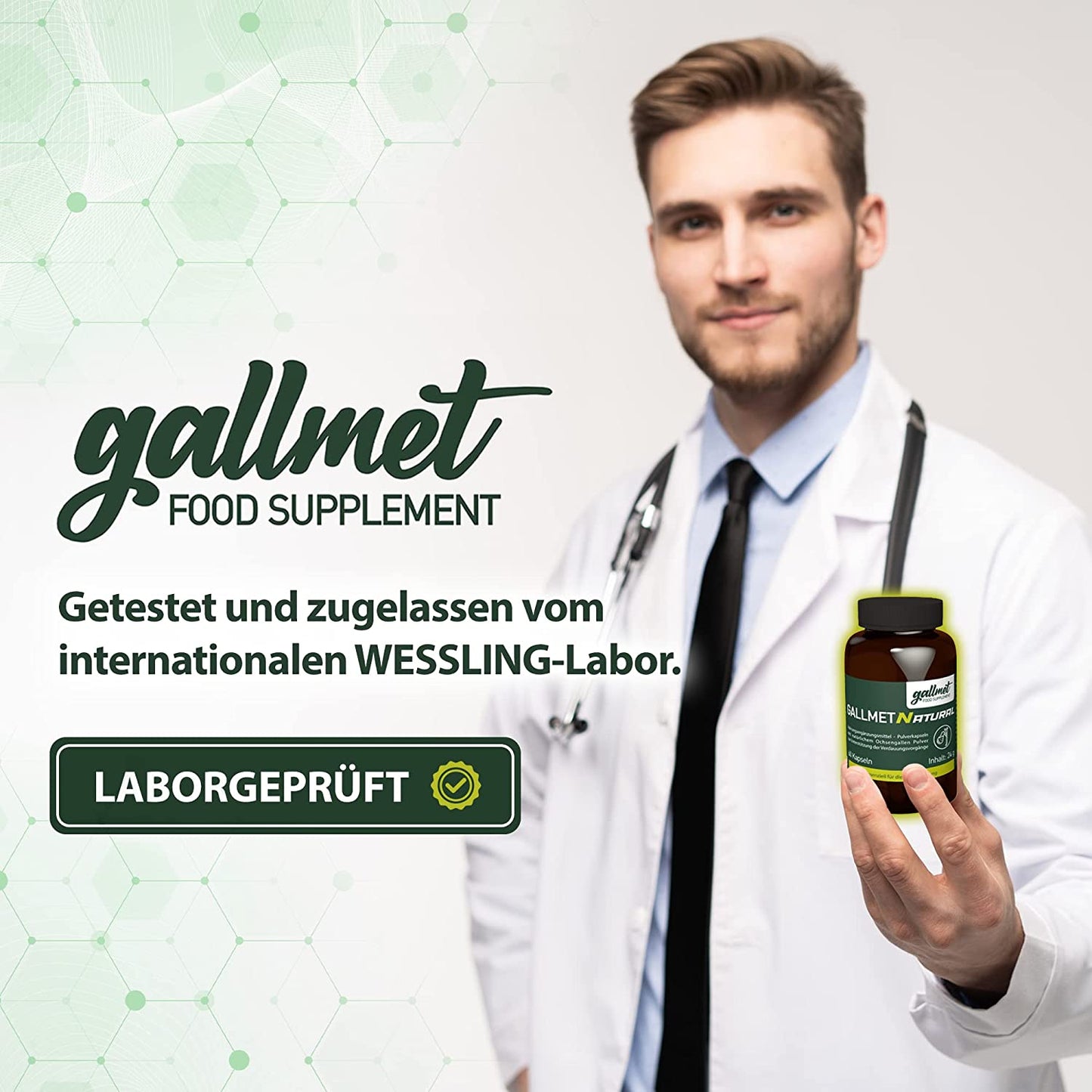 Gallmet» natural ox bile powder 60 capsules