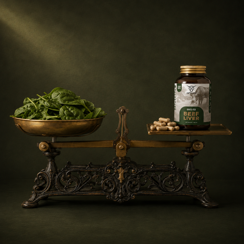 Waage: Tagesportion Beef Liver liefert so viel Eisen wie 135 g Spinat