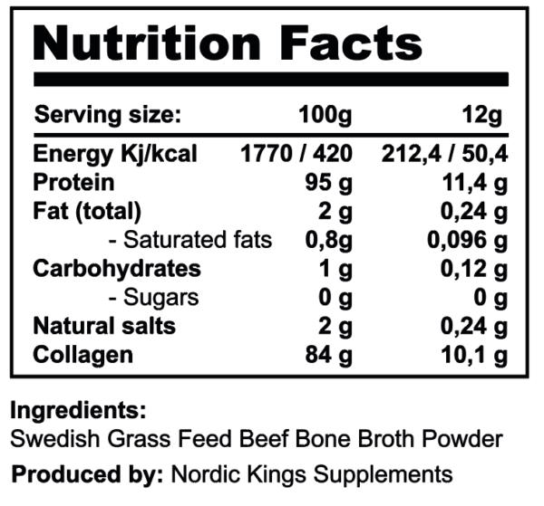 Nordic Kings » Beef Bone Broth Powder 500g